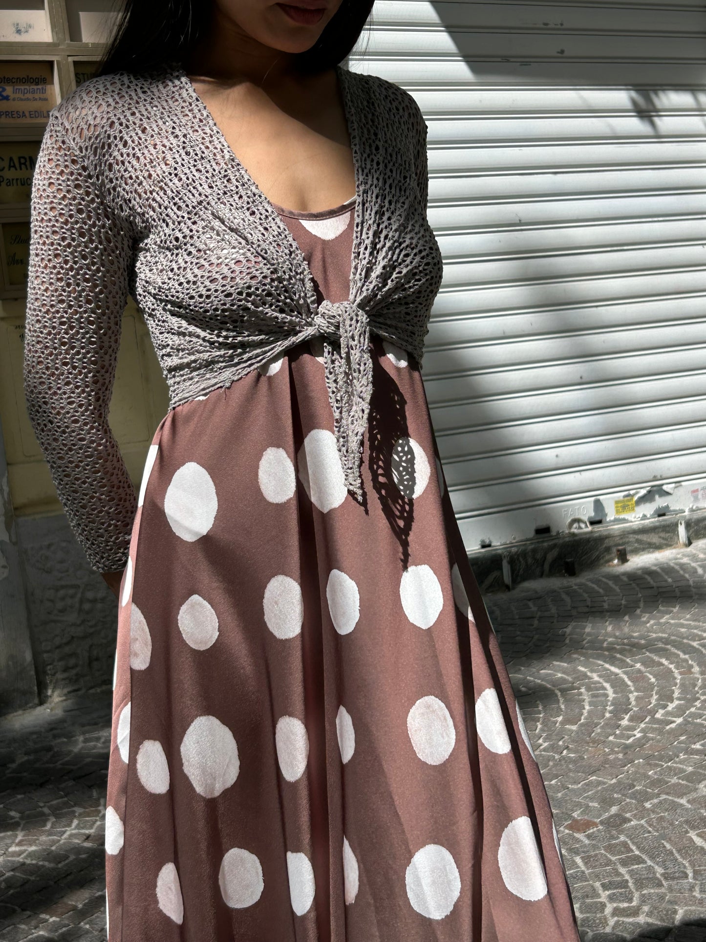 Sottoveste raso pois