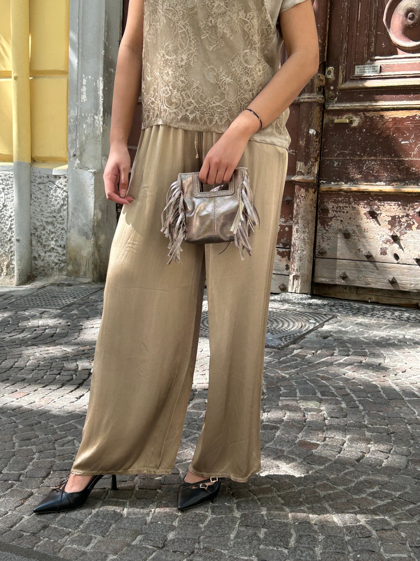 Pantalone palazzo raso