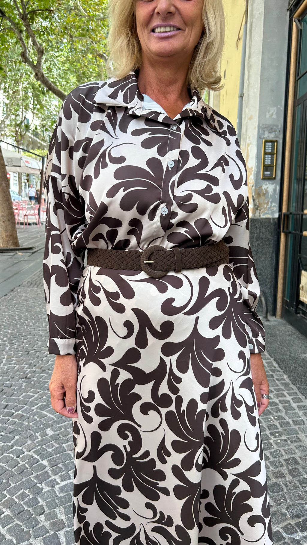 Camicia raso fiorata￼