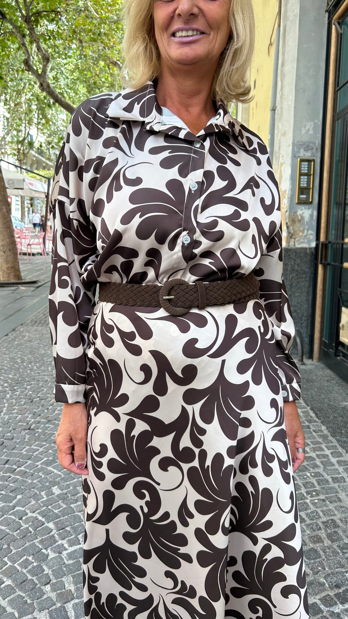 Camicia raso fiorata￼