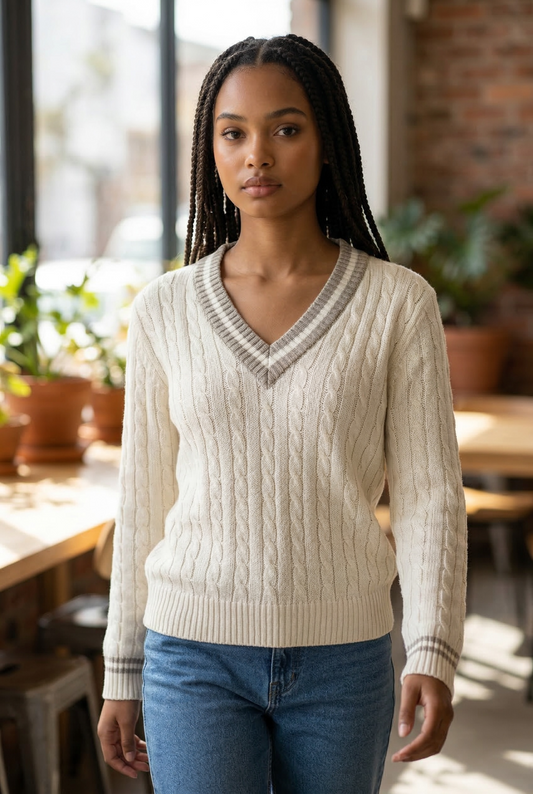 Pullover treccia college