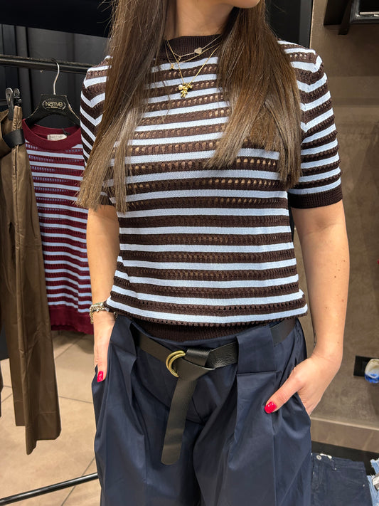 Maglia traforata riga