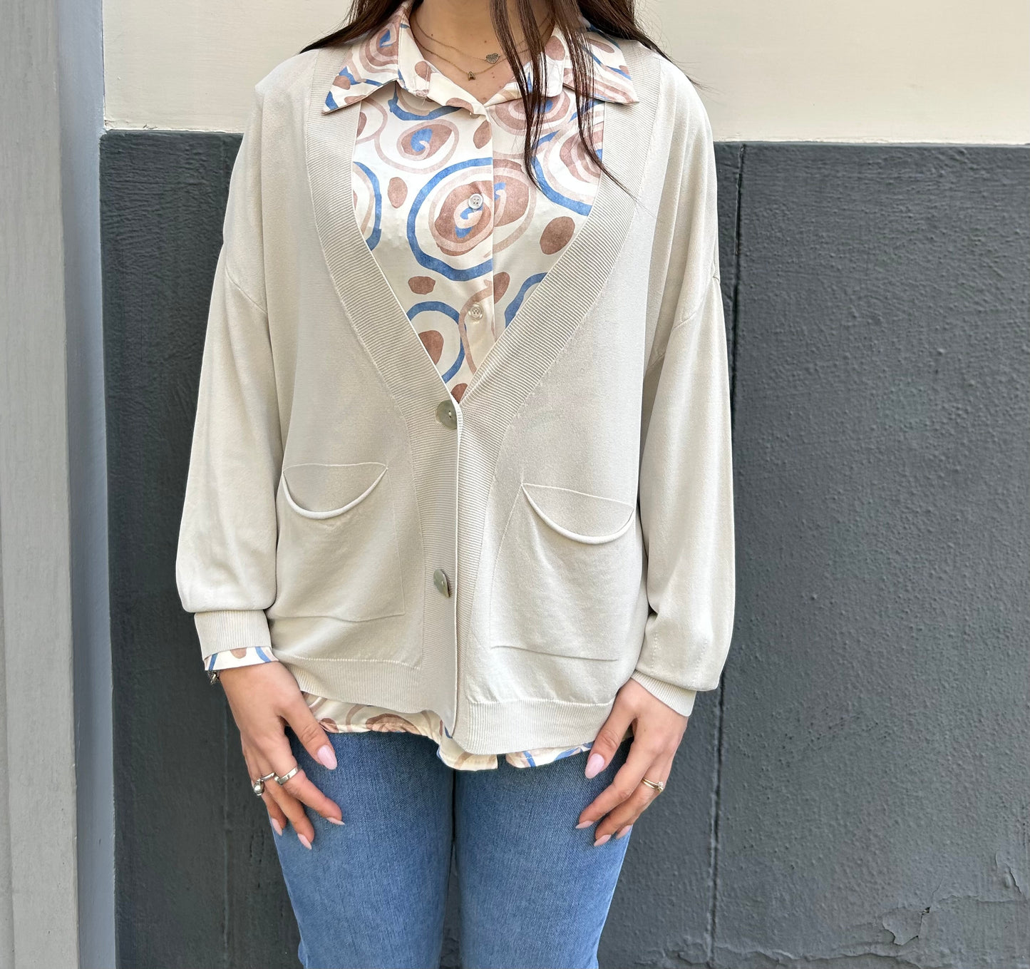Cardigan filo over