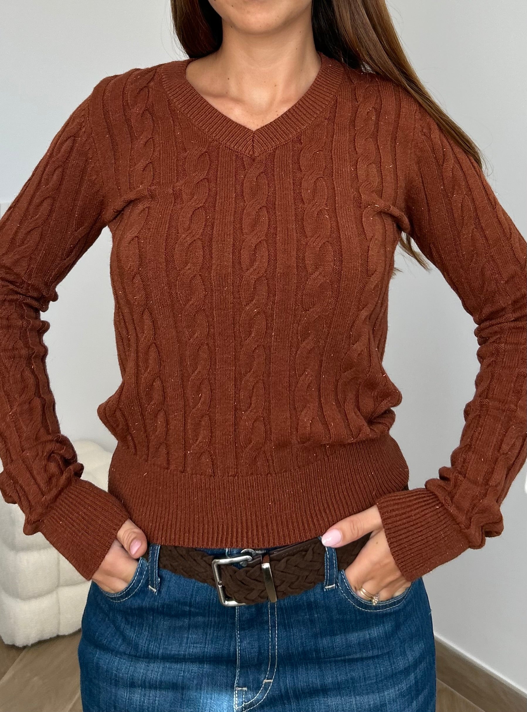 Pullover trecce lurex