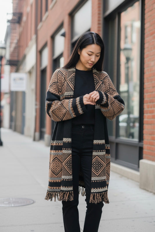 Cardigan oversize peruviano