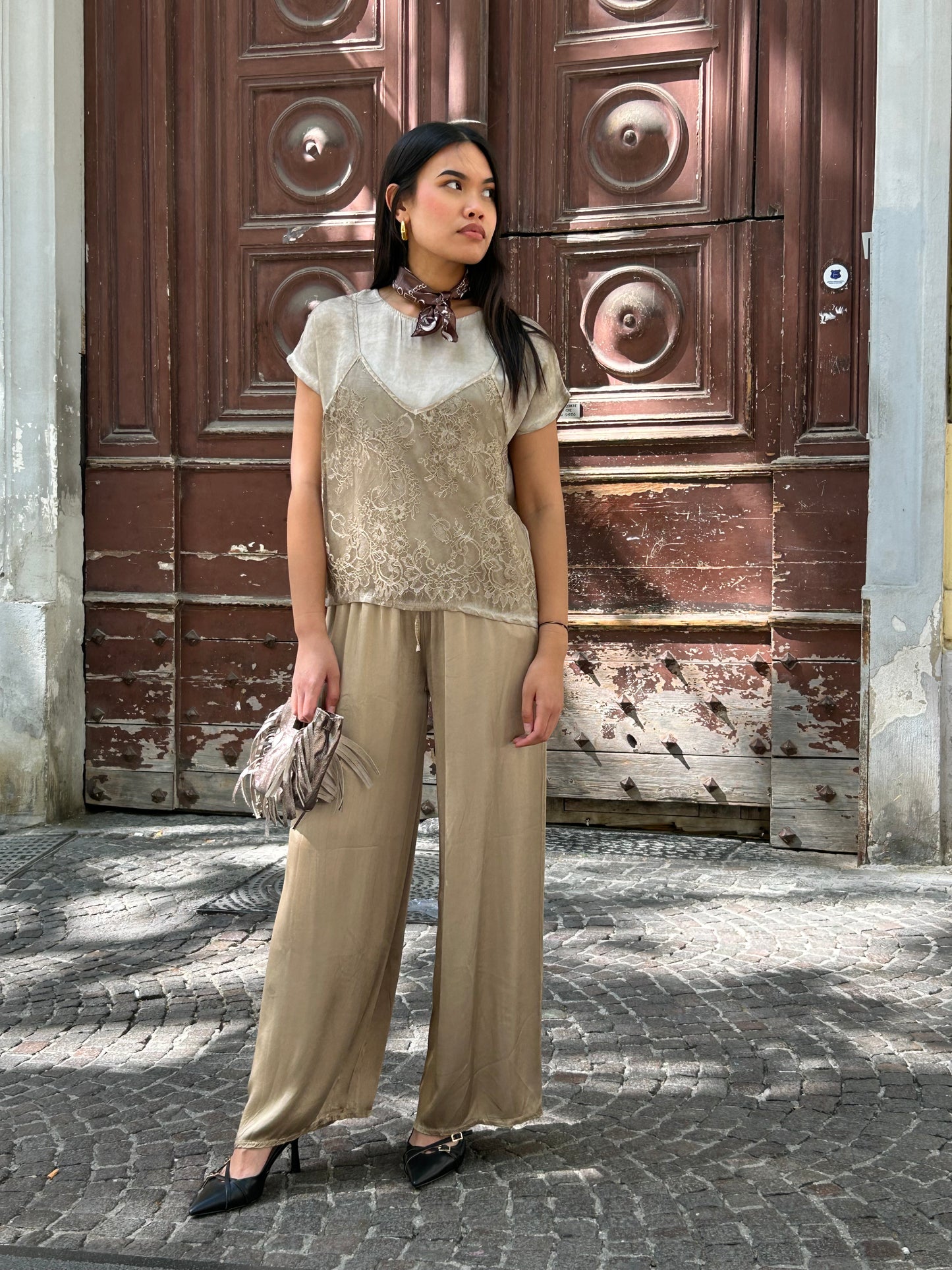 Pantalone palazzo raso