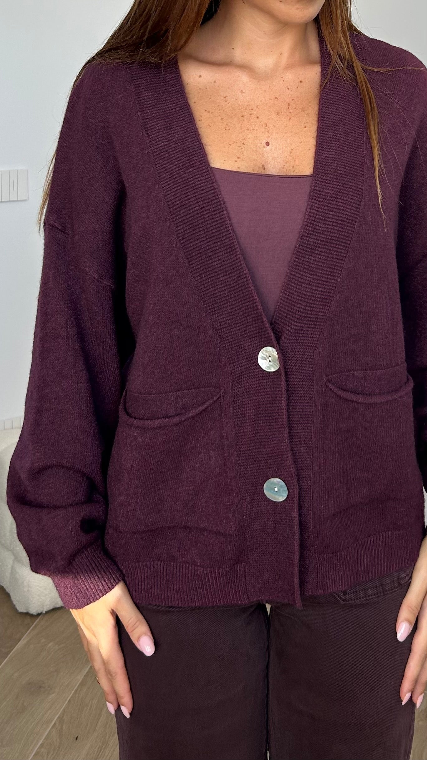 Cardigan tasche over