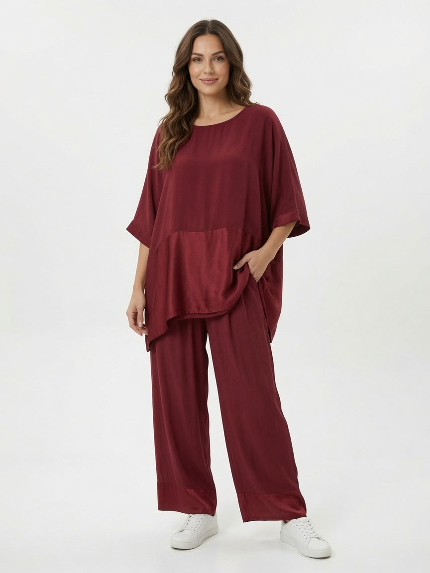 Pantalone crep raso