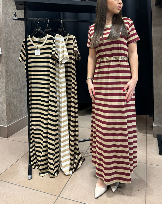 Vestito riga lurex