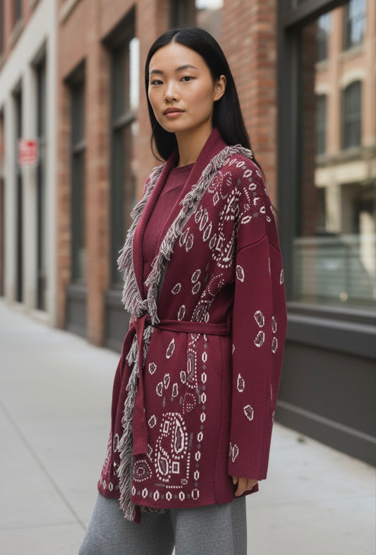 Cardigan midi peruviano