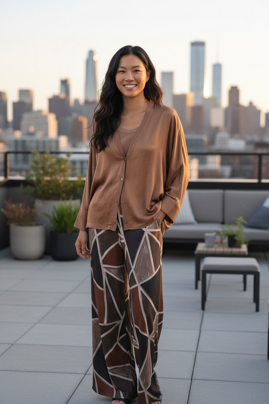 Cardigan raso